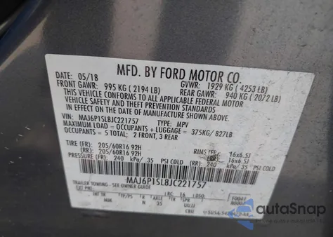 2018 Ford Ecosport S from USA, damaged, VIN MAJ6P1SL8JC221757